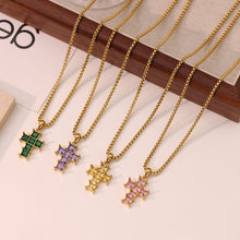 Load image into Gallery viewer, Crystal Cross Necklace