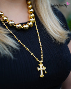 Double Cross Necklace