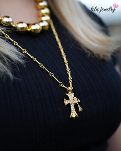 Double Cross Necklace